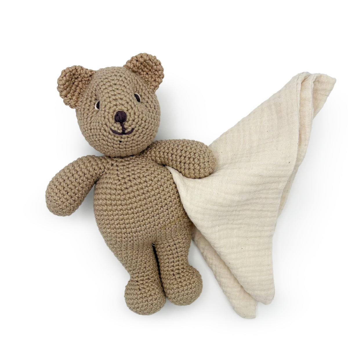 Doudou Peluche Ourson en crochet 100% coton bio