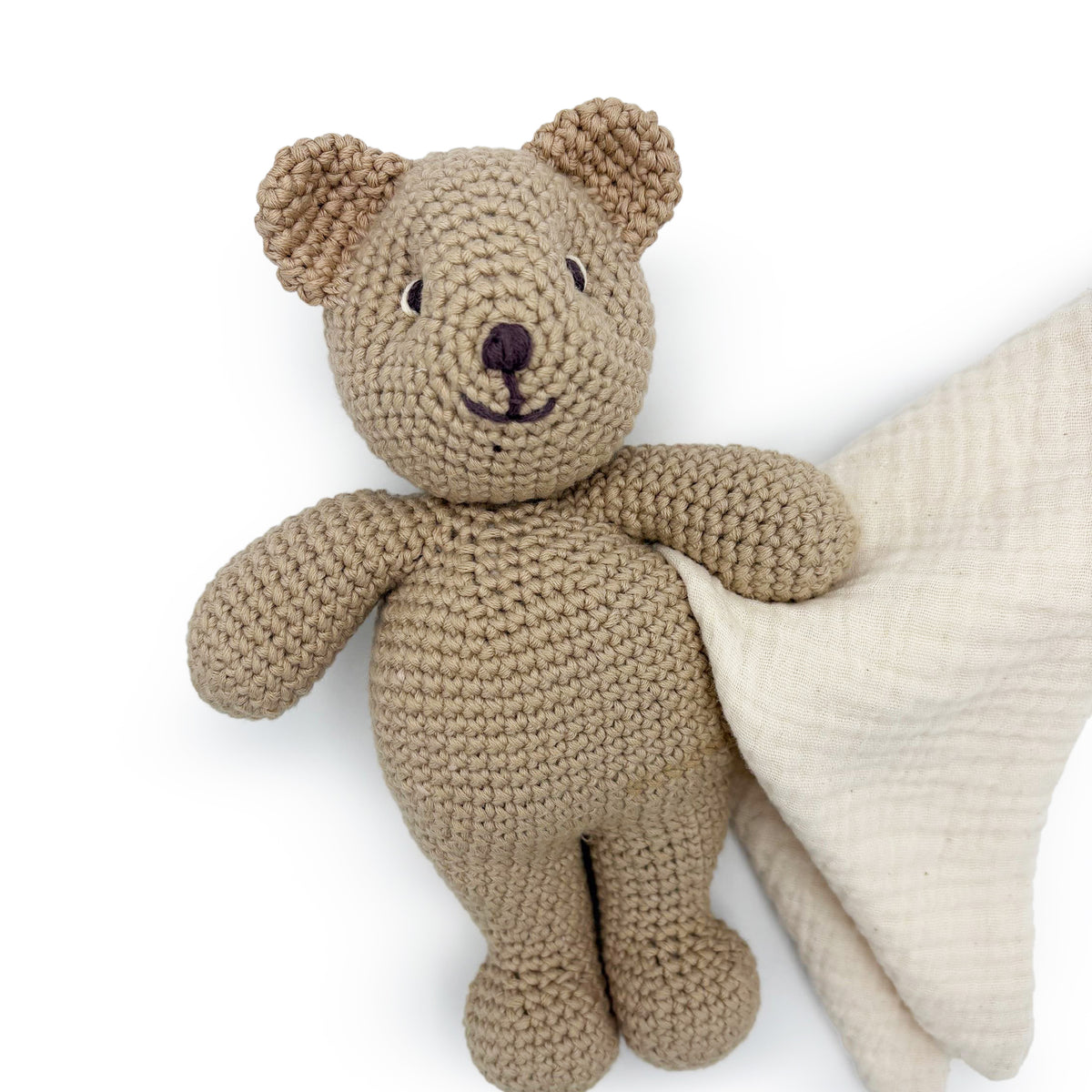 Doudou Peluche Ourson en crochet 100% coton bio