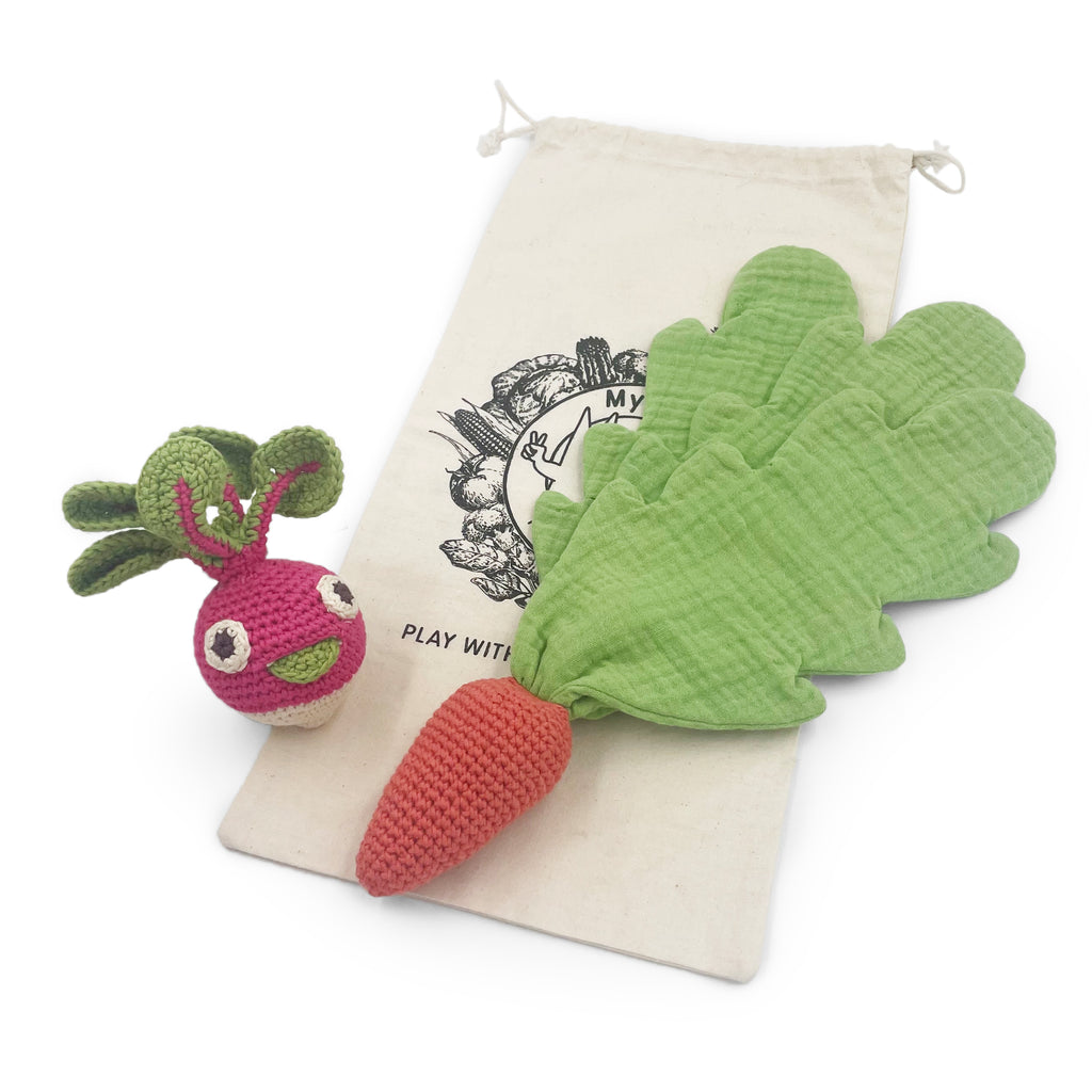 Carrot Lovie & Radish Rattle Gift Box