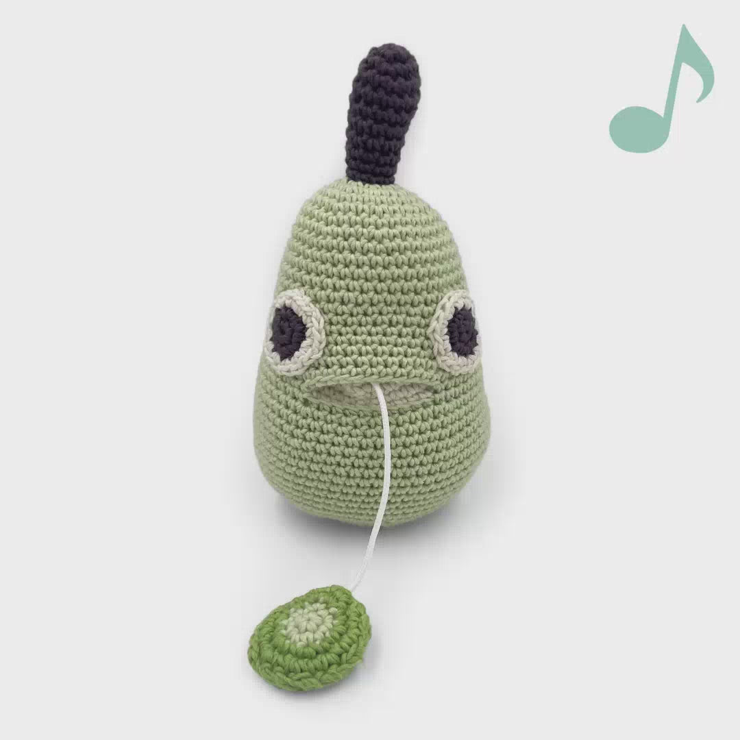 boite musique pour bébé en crochet poire