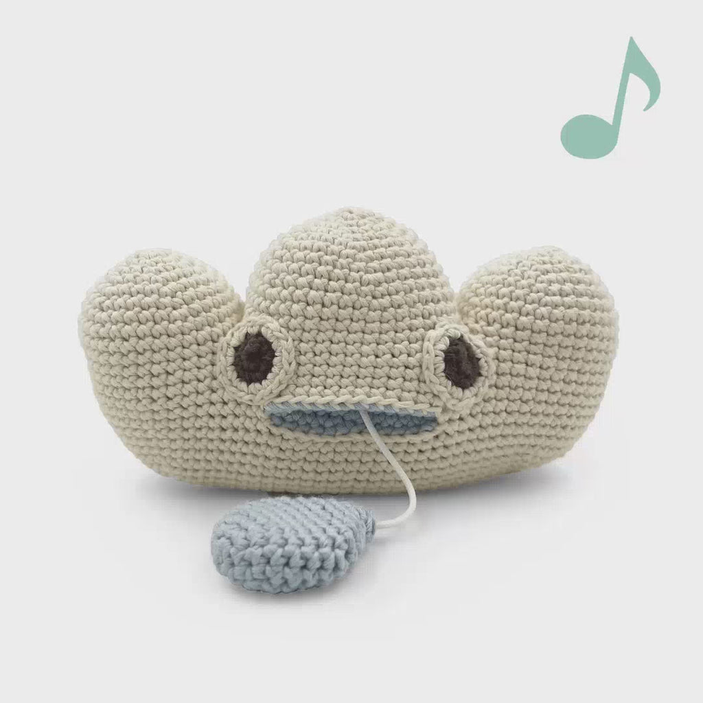 boite à musique pour bébé en crochet  nuage