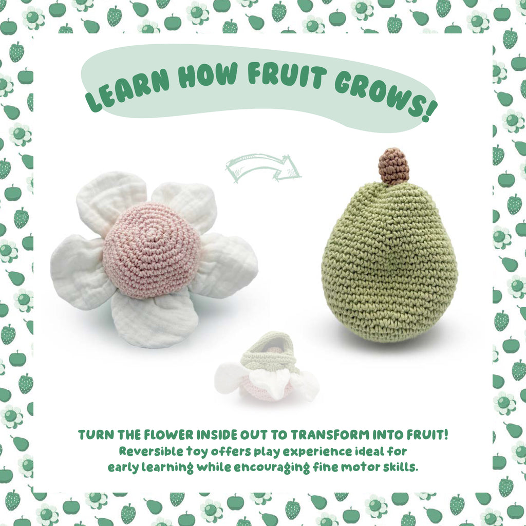 Pear Reversible Toy 100% organic cotton