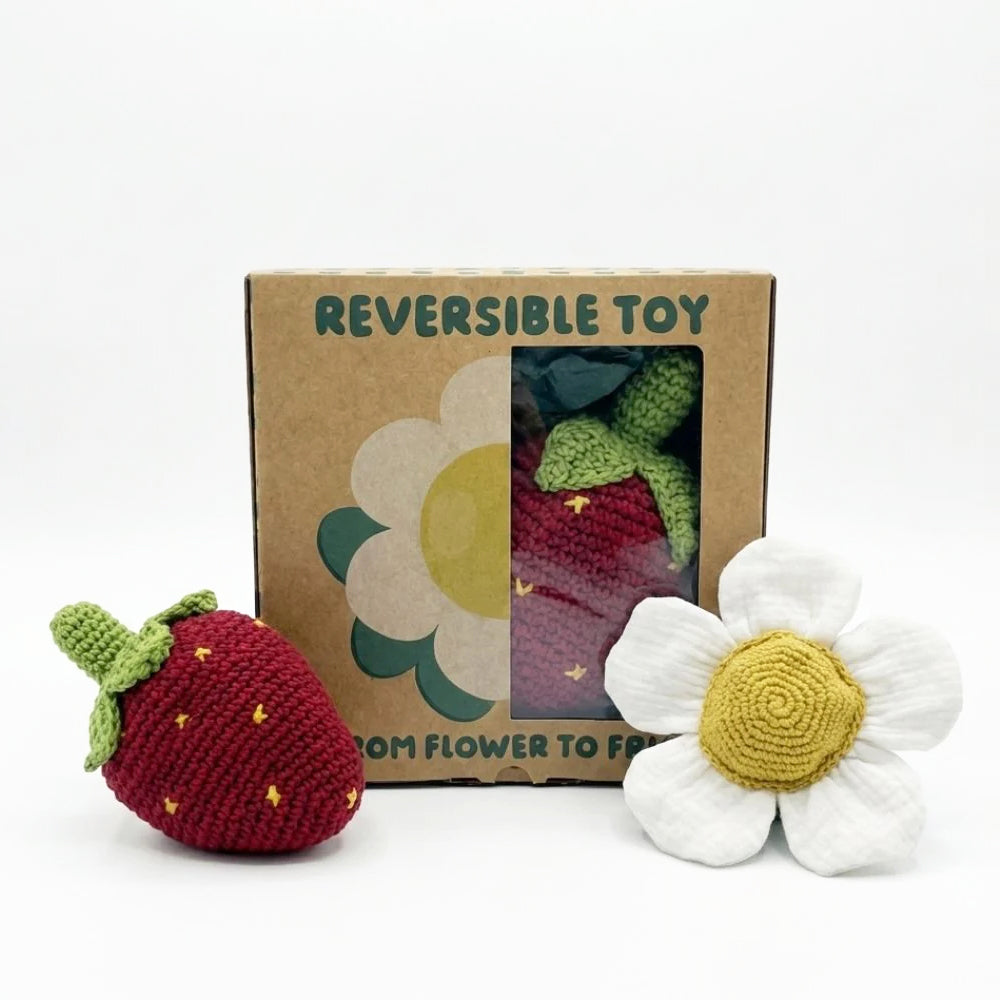 Strawberry Reversible Toy 100% organic cotton