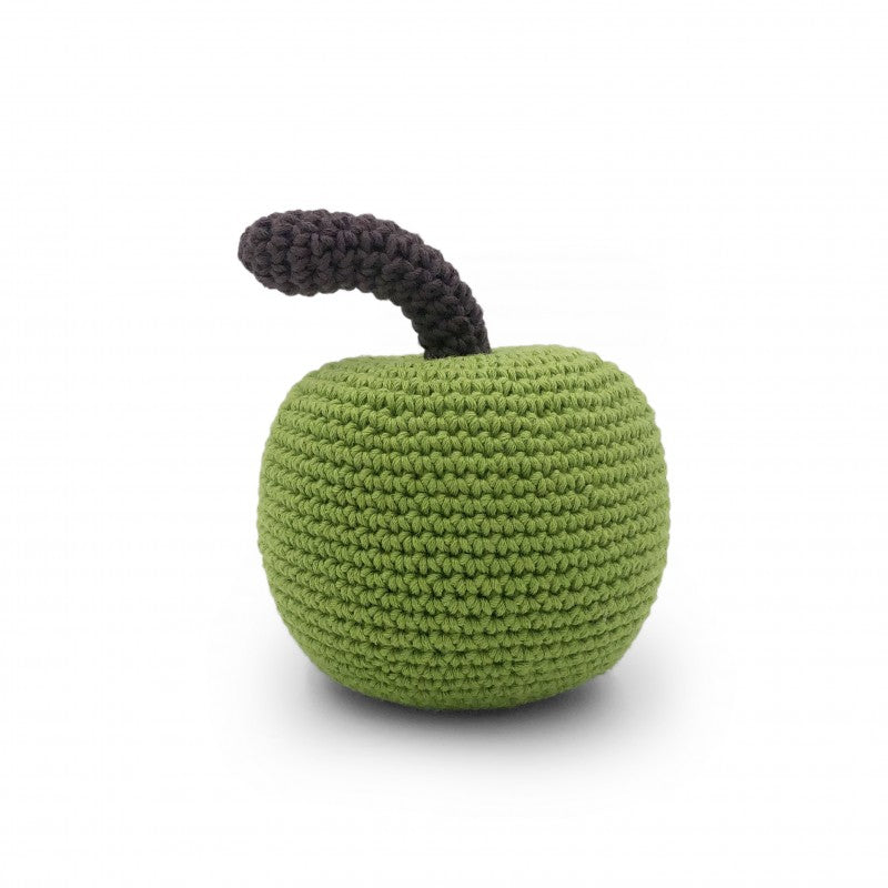 Hochet Pomme en crochet 100% coton bio