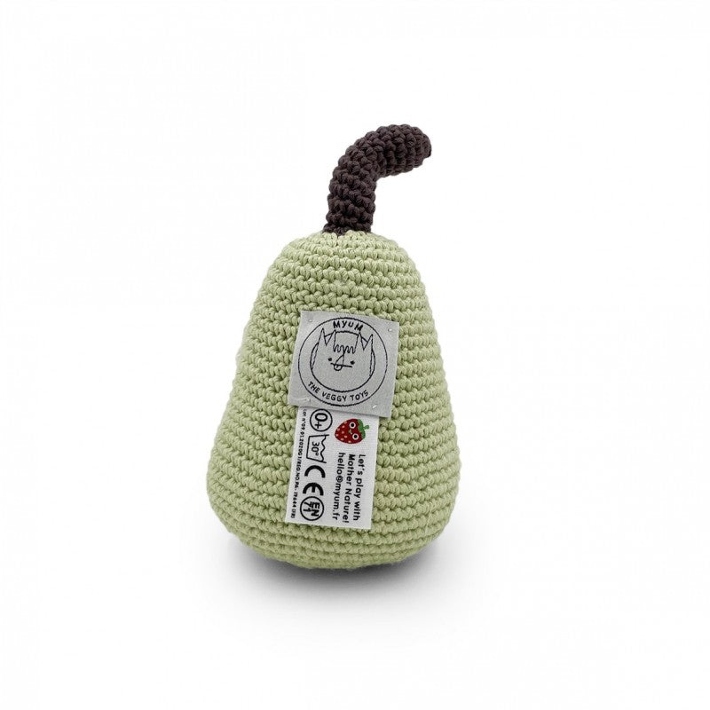 Pear Rattle 100% organic cotton