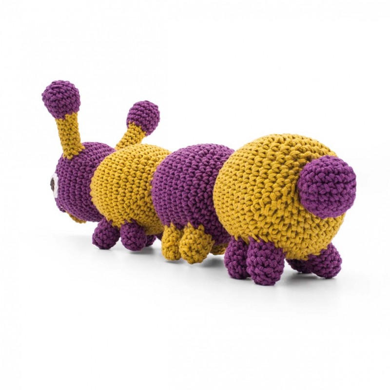 Jouet Apaisant Chenille Violette 100% coton bio