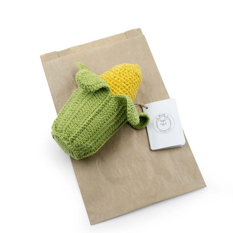 Hochet Maïs en crochet 100% coton bio